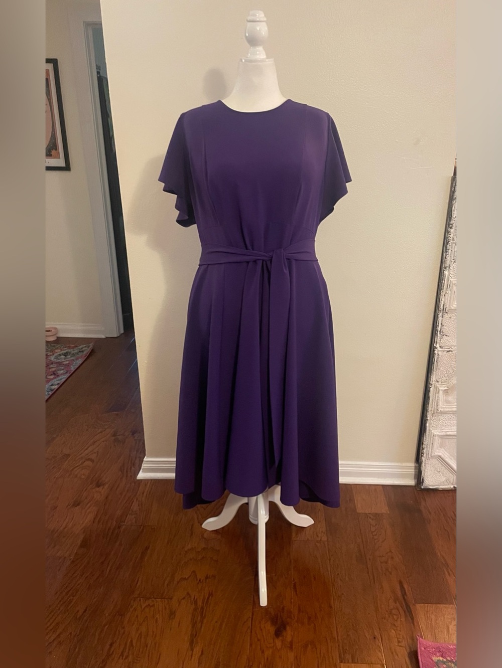 Lane Bryant  Purple Midi Tie-Waist Dress